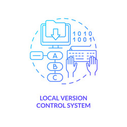 Local version control system blue gradient vector