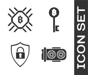 set mining farm cpu shield security vector image