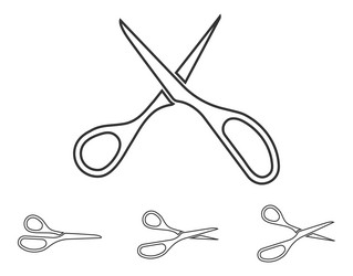 set scissor icon scissors design element or logo vector image