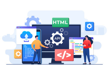 application programming interface concept api vector image