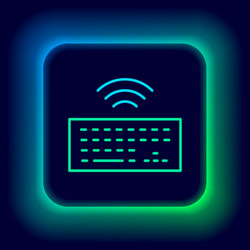 glowing neon line wireless computer keyboard icon vector image