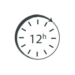 image a clock that runs twelve hours vector