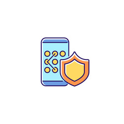 Phone unlock rgb color icon vector