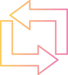 rectangle arrows gradient style icon design vector image