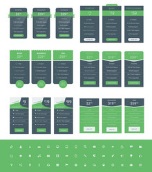 set of pricing table design templates for websites vector image