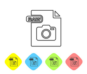 grey line raw file document download button vector image