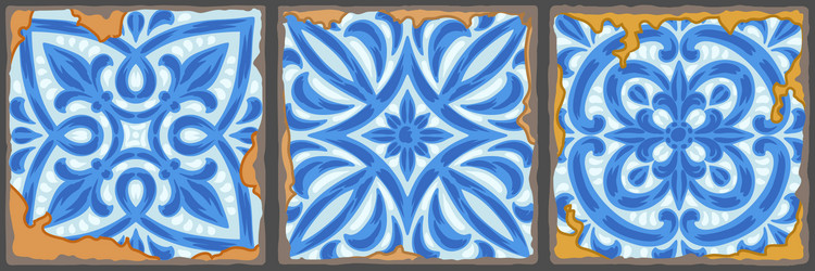 portuguese azulejo vintage ceramic tile pattern Vector Image