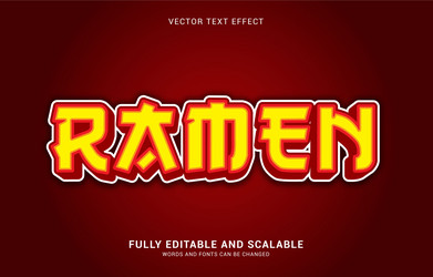 Ramen Text Effect - Editable Style vector image