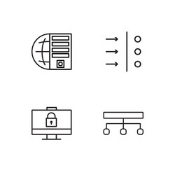 Web simple outlined icons set vector