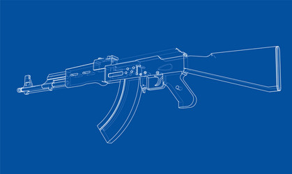 machine gun rendering of 3d vector image