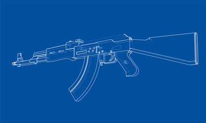 machine gun rendering of 3d vector