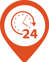 open around the clock or 24 hours a day and 7 days vector image