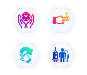 Safe time drag drop and rotation gesture icons vector