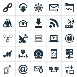 set of simple browser icons vector image