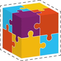 Cube puzzle solution image vector