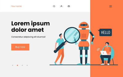 engineers creating robot vector image