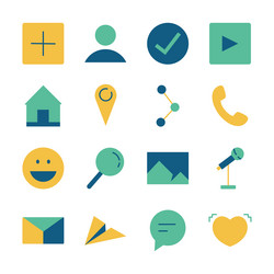 flat design icon set of communication message vector image