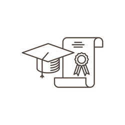 Graduation cap and diploma icons Royalty Free Vector Image
