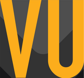 Initial letter vu black creative design logo vector