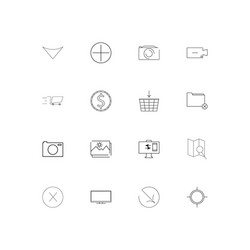 interface linear thin icons set outlined simple vector image