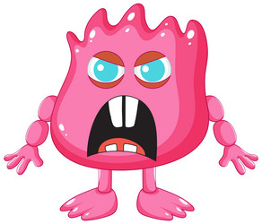 pink alien monster cartoon character vector