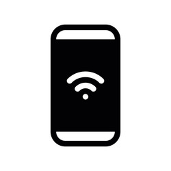 smartphone displaying wireless signal icon vector image
