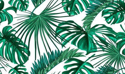 Tropical leaves summer seamless pattern Royalty Free Vector