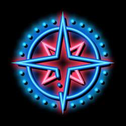 Compass Icon - Neon Style - Iconfu