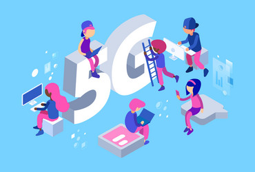 isometric 5g network wifi net 3d vector image