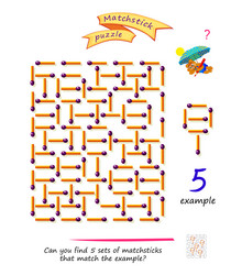logic puzzle game with matches for smartest can vector image