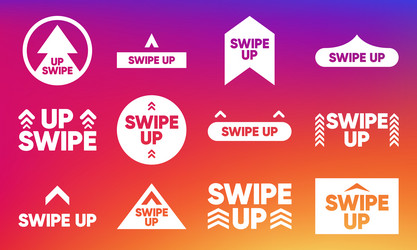 swipe up icon collection in gradient style vector image