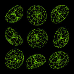 wireframe lined shapes perspective mesh 3d grid vector image