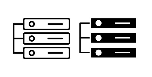 database icons thin line designs vector image