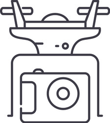 drone with camera icon linear isolated vector image