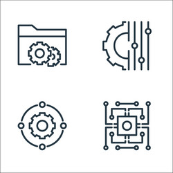 engineering line icons linear set quality vector image