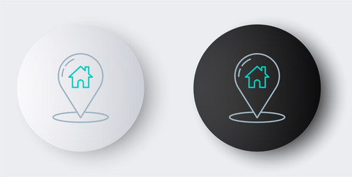 line map pointer with house icon isolated on grey vector image