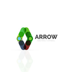 linear arrow abstract logo connected multicolored vector image