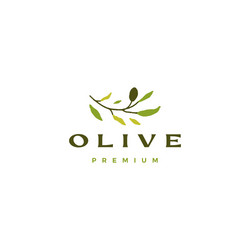 olive tree branch logo icon vector