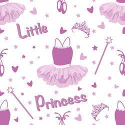 Seamless pattern with ballet accessories vector