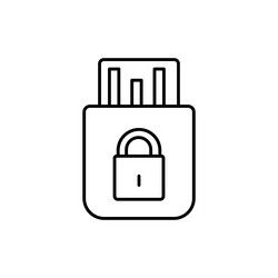 usb key cyber security network electronic vector image