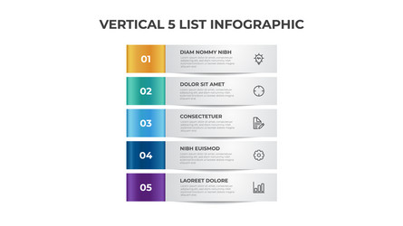 5 Step Block List Diagram Template vector image