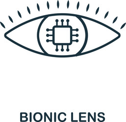 bionic lens line icon thin style element from vector image