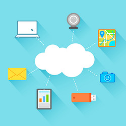 Cloud Computing Icons - Flat Technology vector image