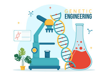 Genetic engineering and dna modifications Vector Image