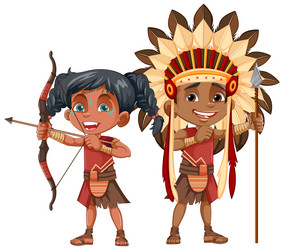 Native american tribe kids Royalty Free Vector Image