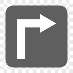 turn right rounded square button vector image