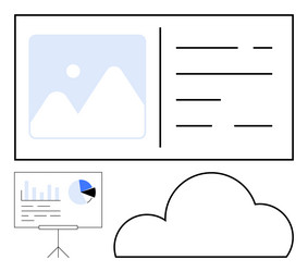 business dashboard with pie chart and bar graph vector image