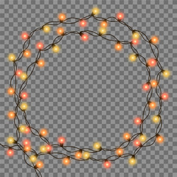 Christmas tree string garland in circle shape vector