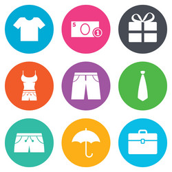 clothing accessories icons shopping signs vector