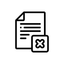 delete file icon thin linear style design vector image